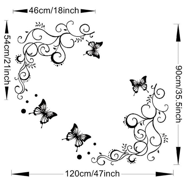 Classic Butterfly Flower Wall Sticker 